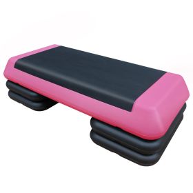 Adjustable Workout Aerobic Stepper in Fitness & Exercise Step Platform Trainer Pink Black with 4 Risers