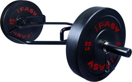 Hex Bar Weights Set Trap Bar Olympic Bumper 55lb Weight Plates Set for Deadlift Weightlifting Bodybuilding - 2 Inch Hexagon Trap Bar with Weights