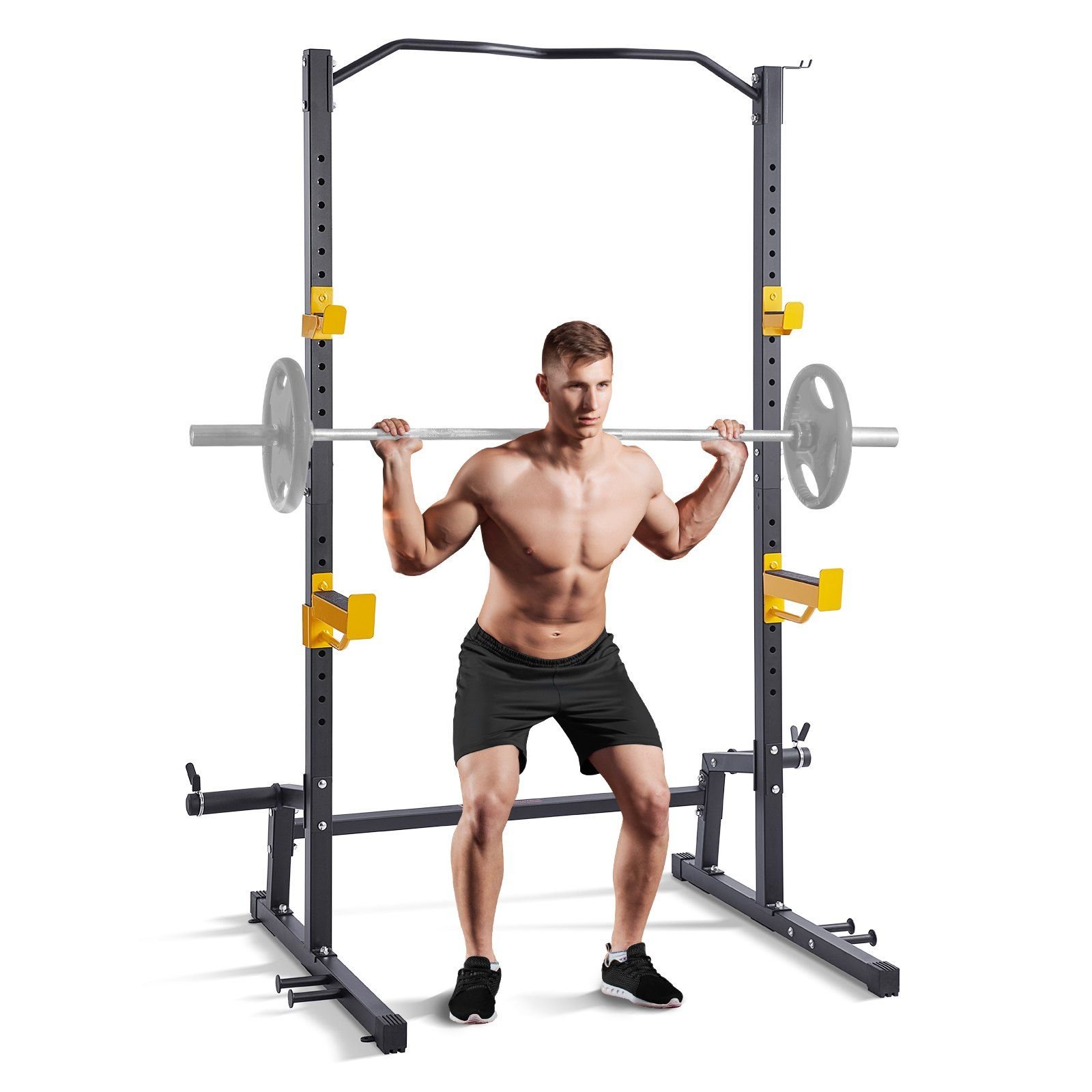 Functional Pull Up Rack VEVOR Squat Stand Power Rack, Multi-Functional Power Rack with Pull up ...