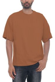 Premium Cotton Drop Shoulder Tee (Color: SPICE, size: M)