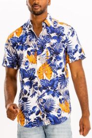 Hawaiian Print Button Down Shirt (Color: MULTI, size: 3XL)