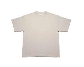 Oversized Short Sleeve Tee (Color: Cream, size: 2XL)