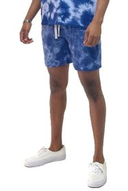 Cotton Tye Dye Sweat Shorts (Color: Light Blue, size: 2XL)