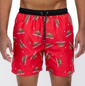 All Cali Swim Shorts (Color: Red, size: L)
