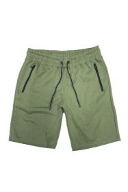 COTTON BLEND LOUNGE SWEAT SHORTS (Color: OLIVE, size: 3XL)