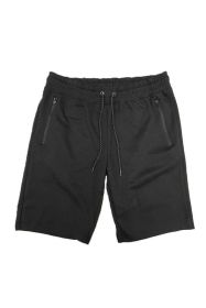 COTTON BLEND LOUNGE SWEAT SHORTS (Color: Black, size: L)